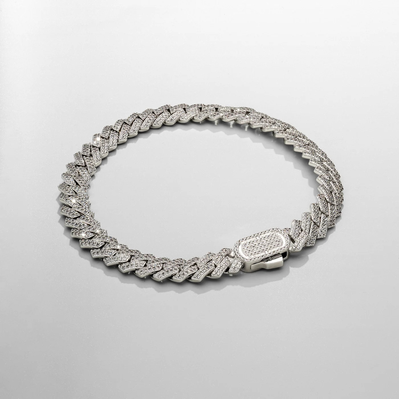 Prong Link Iced Cuban Bracelet